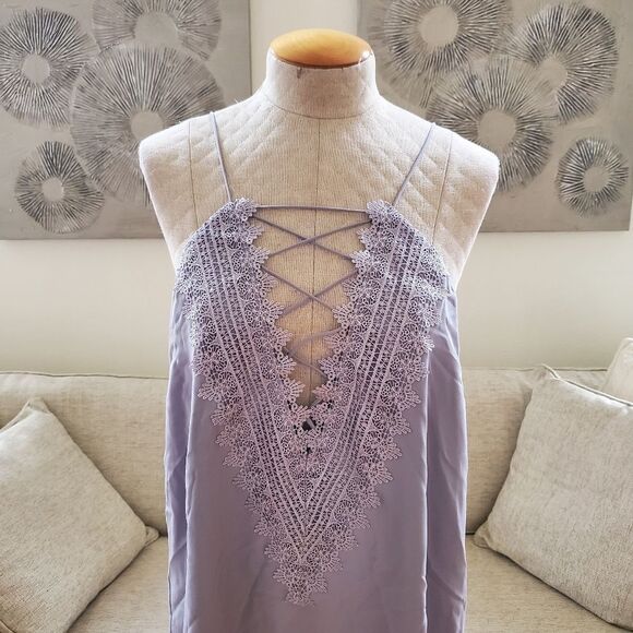WAYF | Posie Lace Up Cami in Purple - [size XXL] - Picture 3 of 11